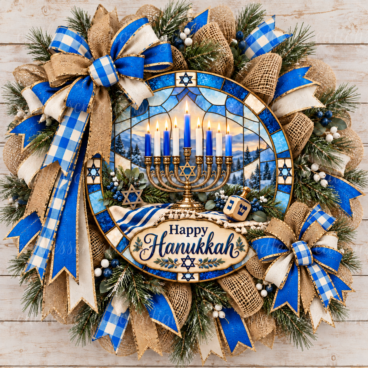 HAPPY HANUKKAH ROUND ONLY
