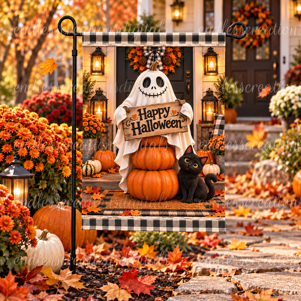 HAPPY HALLOWEEN GARDEN FLAG