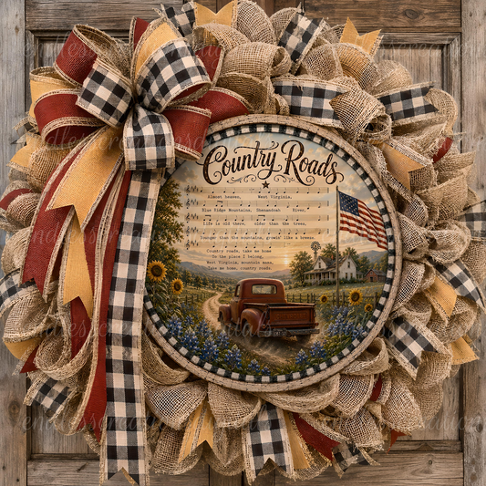 COUNTRY ROADS ROUND/CLOCK DESIGN BUNDLE OF 5