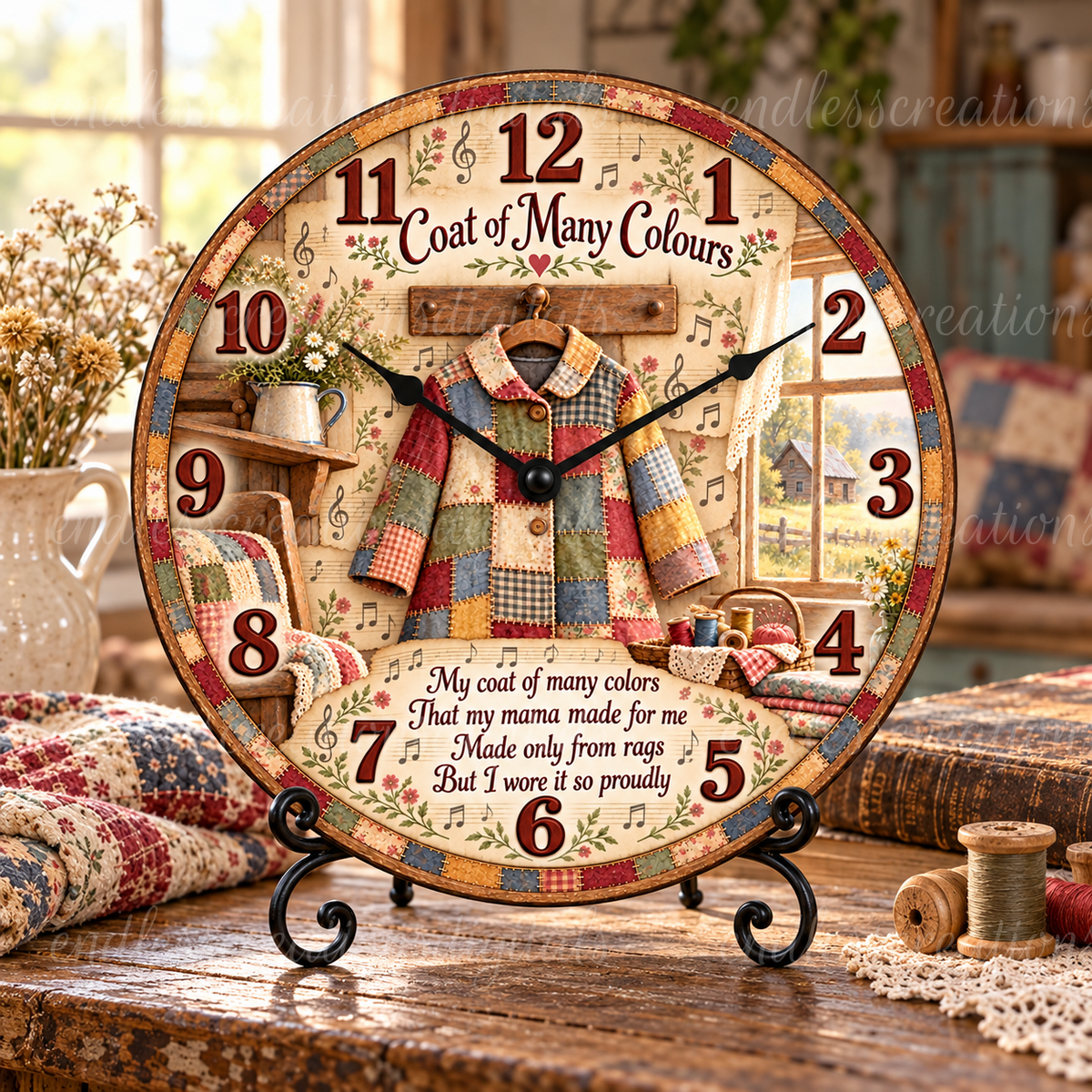 COAT OF COLORS CLOCK DESIGN