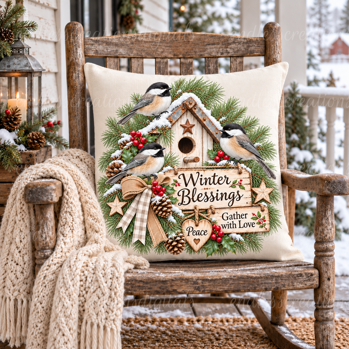 WINTER BLESSINGS CHICKADEES BUNDLE OF 6