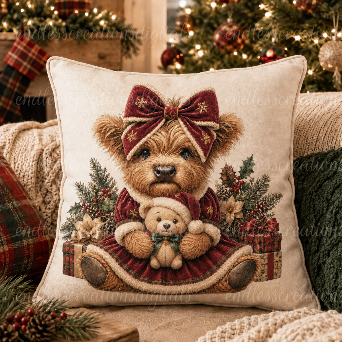 CHRISTMAS HIGHLAND COW TRANSPARENCY