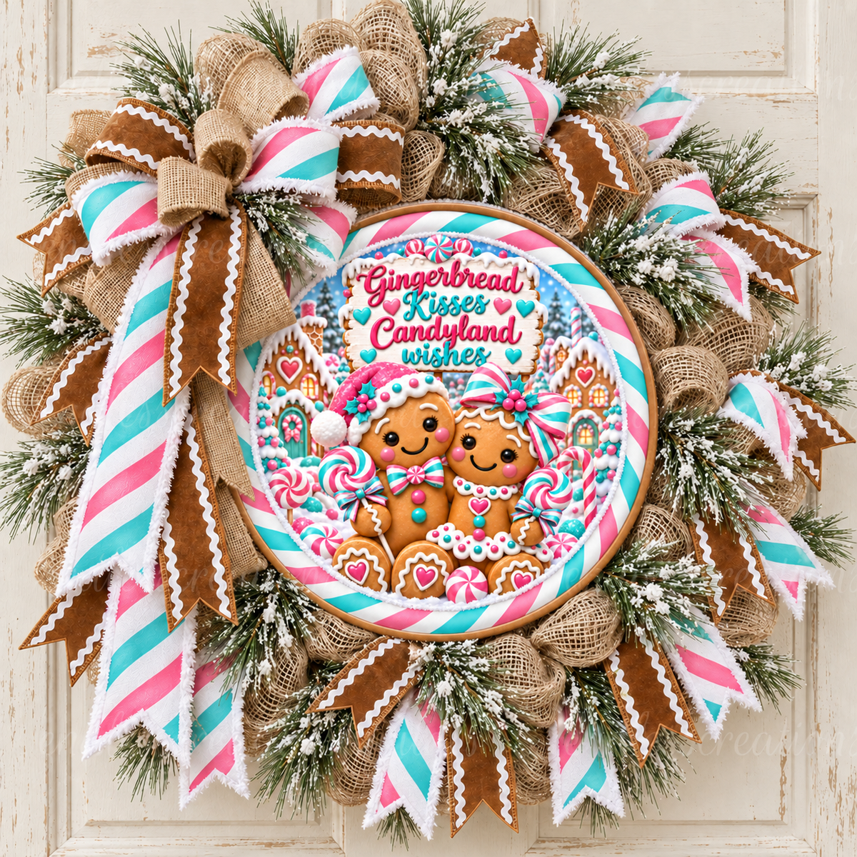 GINGERBREAD KISSES CANDYLAND WISHES ROUND ONLY