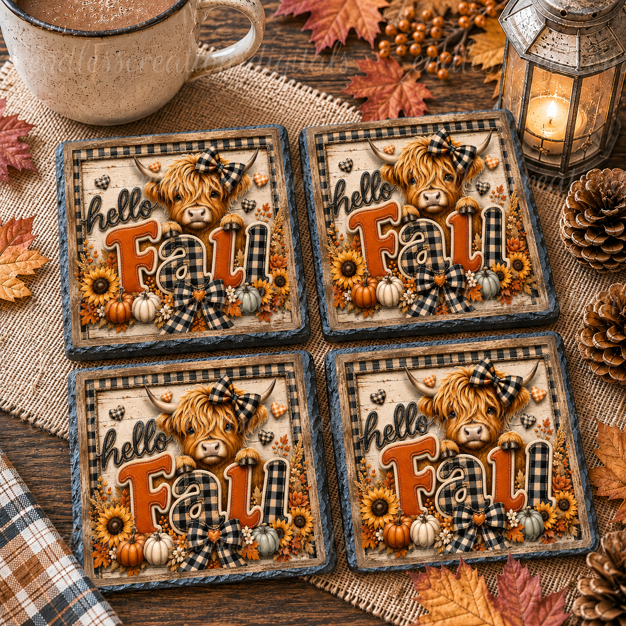 HELLO FALL HIGHLAND BUNDLE OF 6