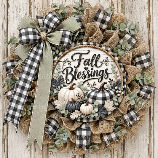 FALL BLESSINGS ROUND/CLOCK DESIGN BUNDLE OF 5