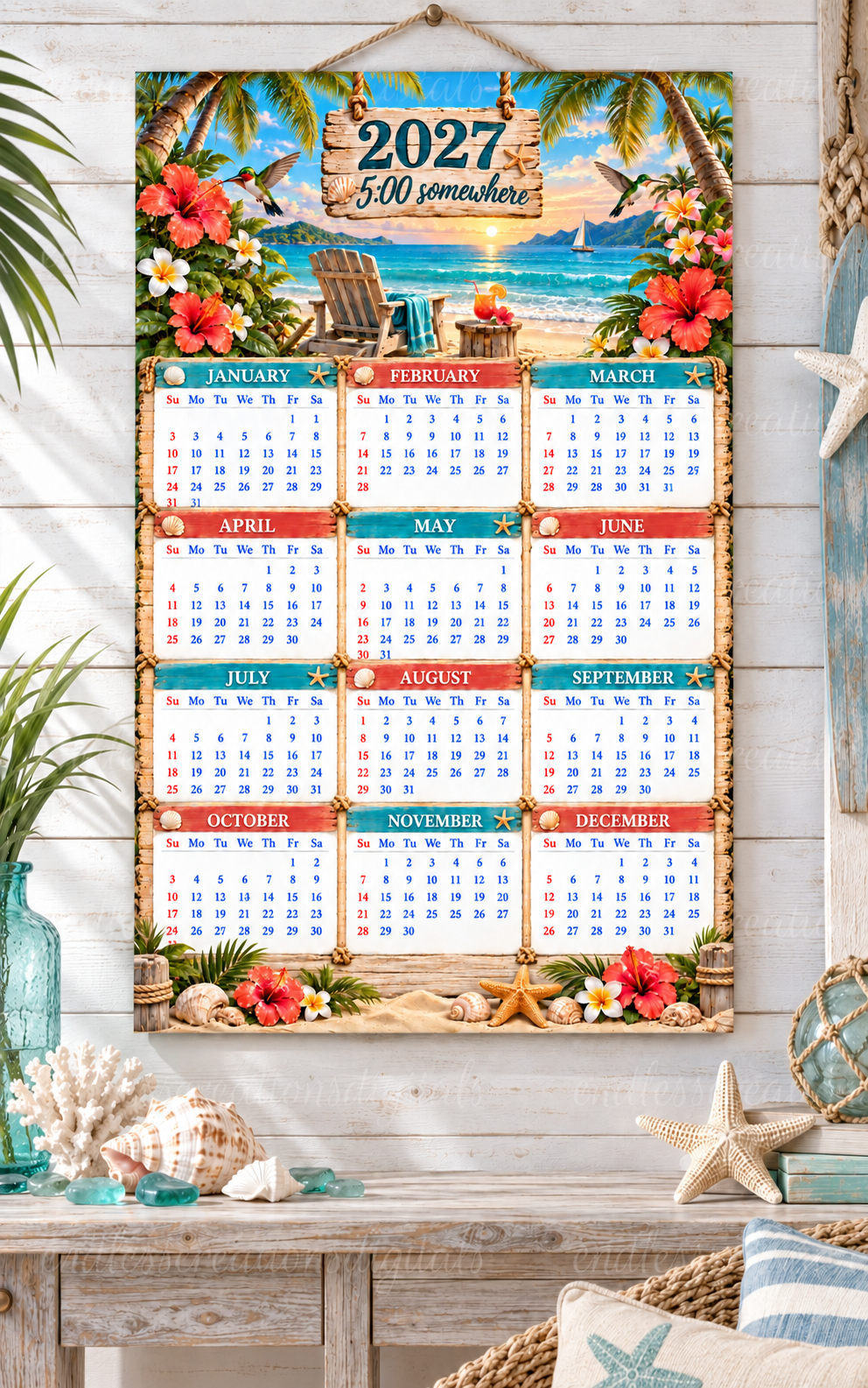 TROPICAL 5:00 SOMEWHERE CALENDAR
