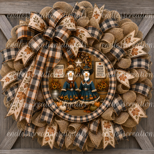 FALL COWGIRL ROUND/GARDEN FLAG BUNDLE OF 3