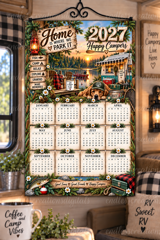 HAPPY CAMPERS CALENDAR DESIGN