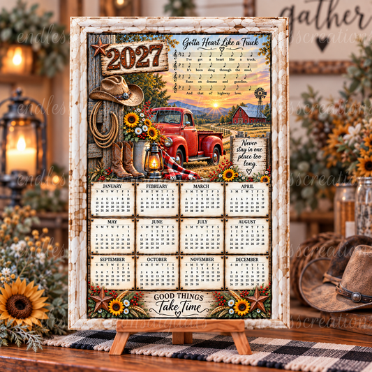 HEART LIKE A TRUCK CALENDAR