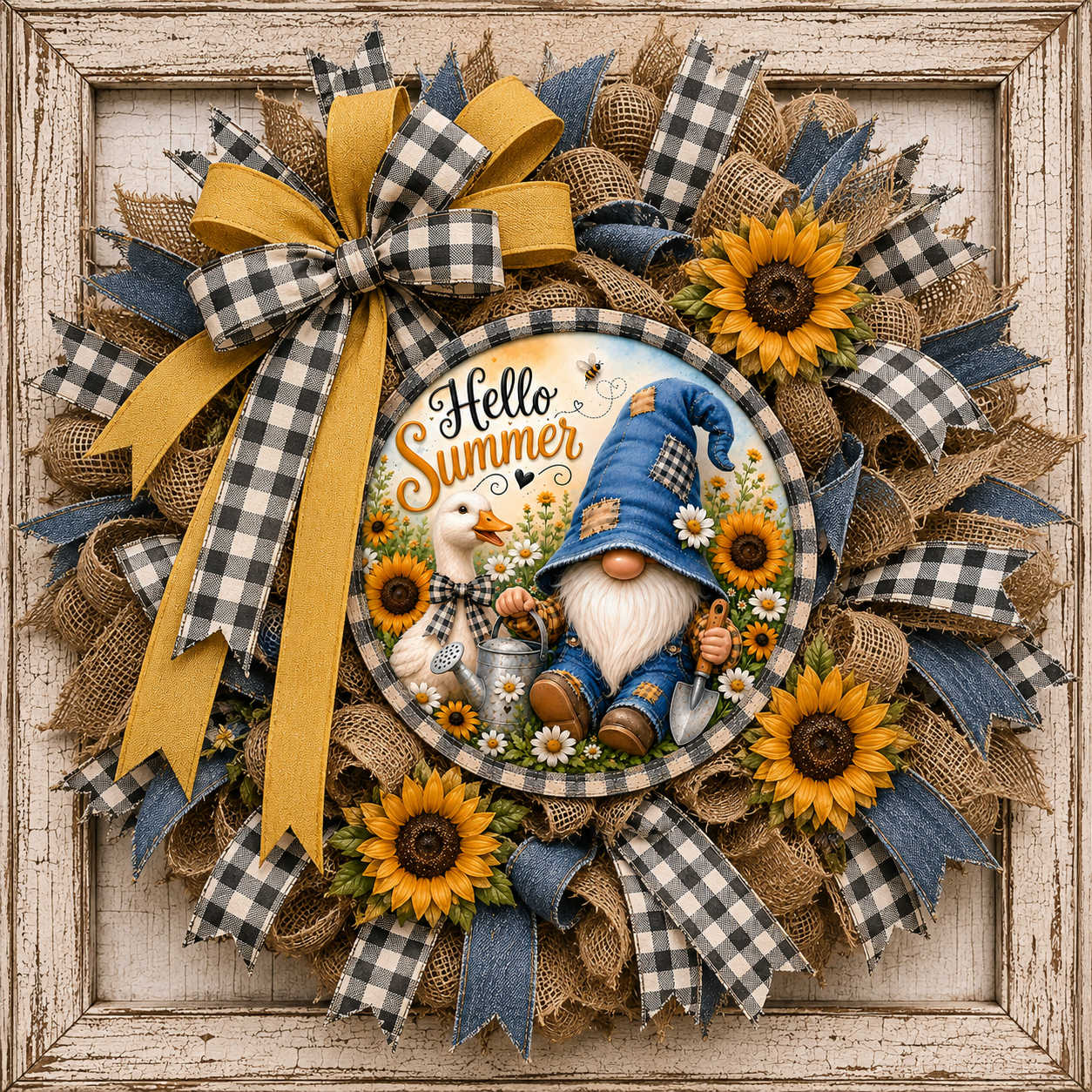HELLO SUMMER GNOME ROUND/CLOCK DESIGN BUNDLE OF 5