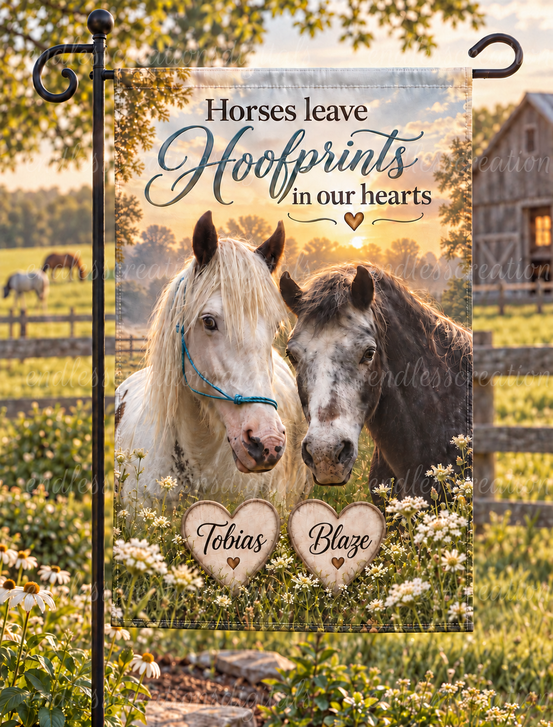 CUSTOM HORSE MEMORIAL GARDEN FLAG
