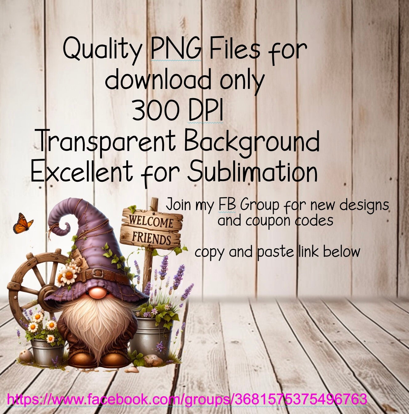 SPRING GNOME round door png, TRANSPARENT  for sublimation high resolution 2 files, including 1 round