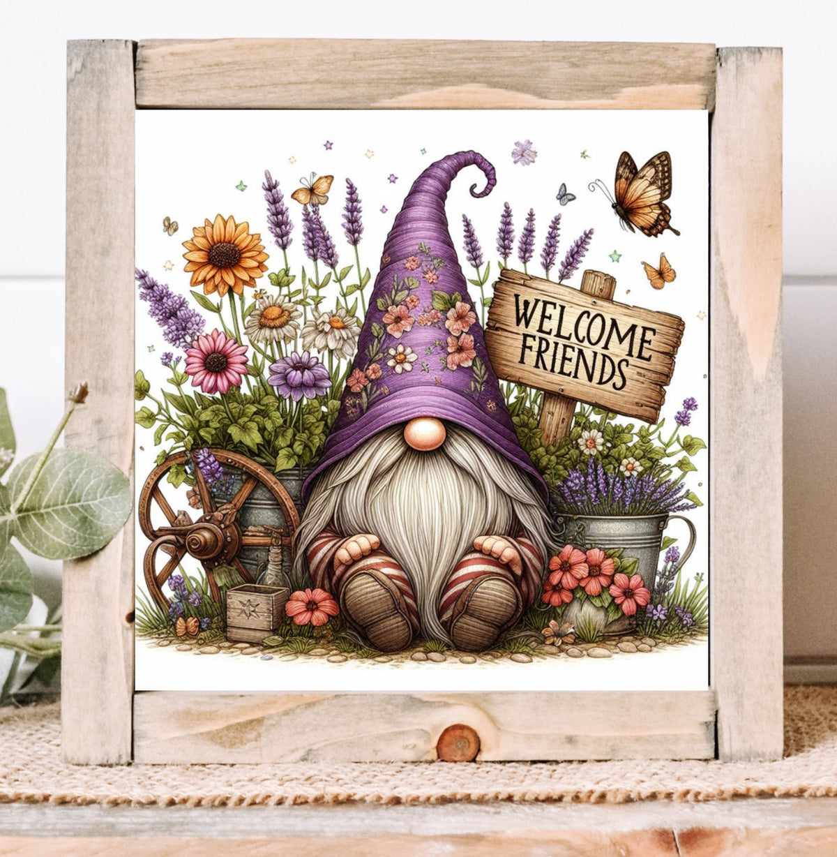 SPRING GNOME LAVENDER 300 dpi round, transparent. 3 files included