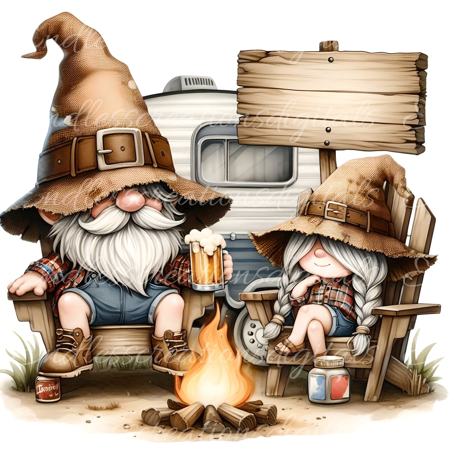 CAMPING GNOME TRANSPARENCIES BUNDLE OF 5