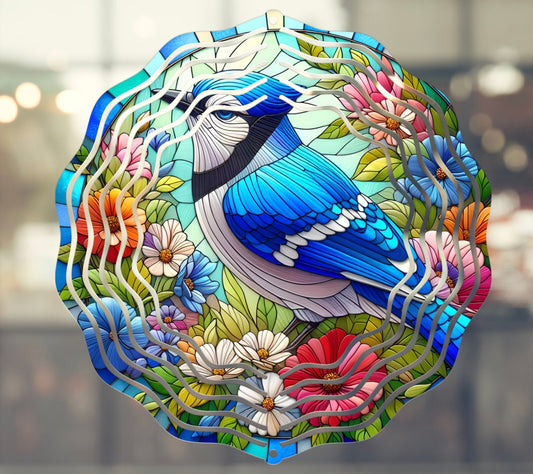Blue Jay WIND SPINNER sublimation file for download 300 dpi for use on wind spinners and door hangers