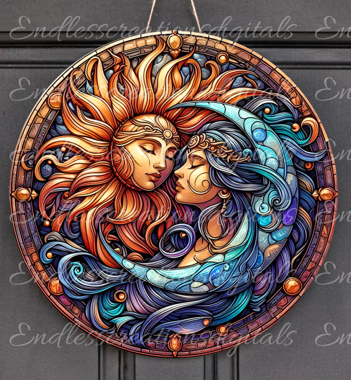 SUN MOON WIND spinner sublimation file for download 300 dpi for use on wind spinners and door hangers