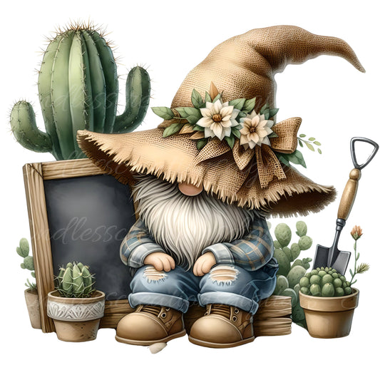 SUCCULENT GNOME SUBLIMATION png, transparent  for sublimation high resolution, 5 transparent files for download