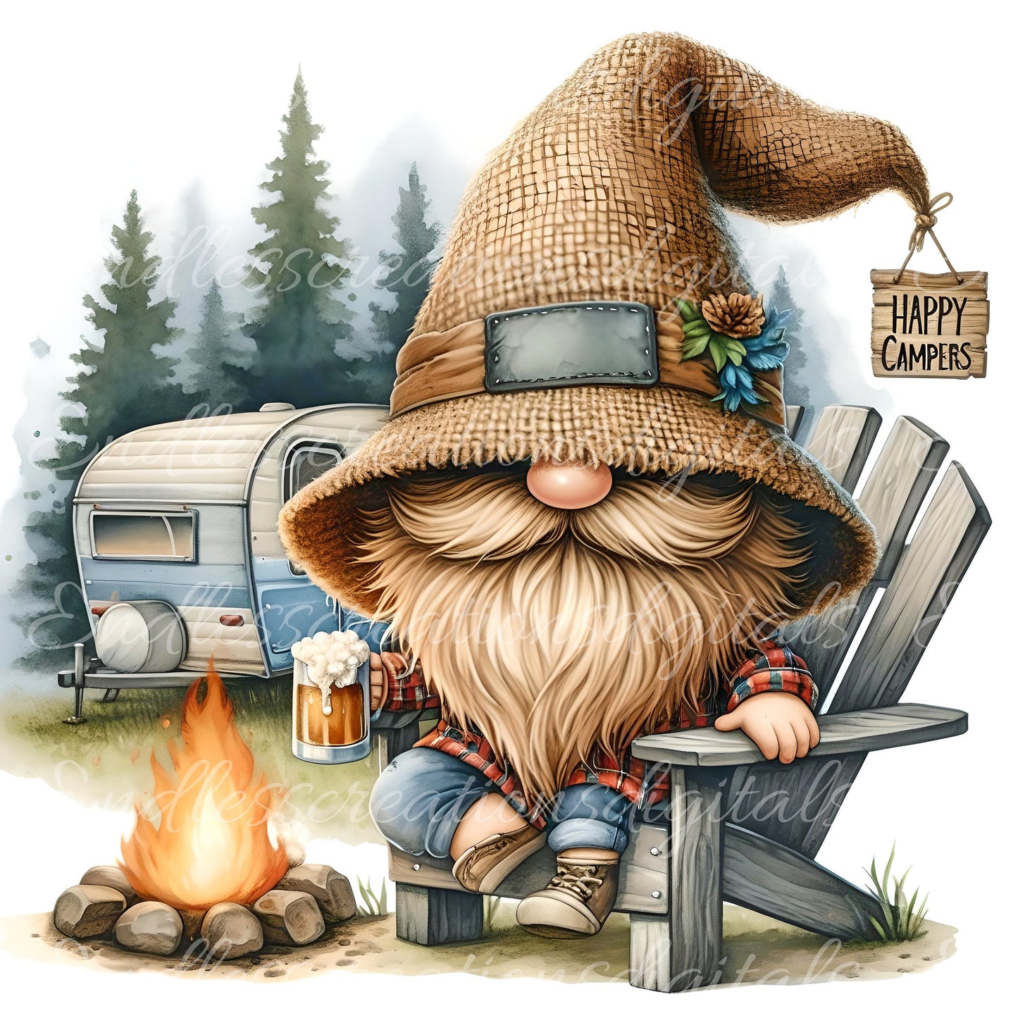 CAMPING GNOME SUBLIMATION gnome package of 4 high definition 300png