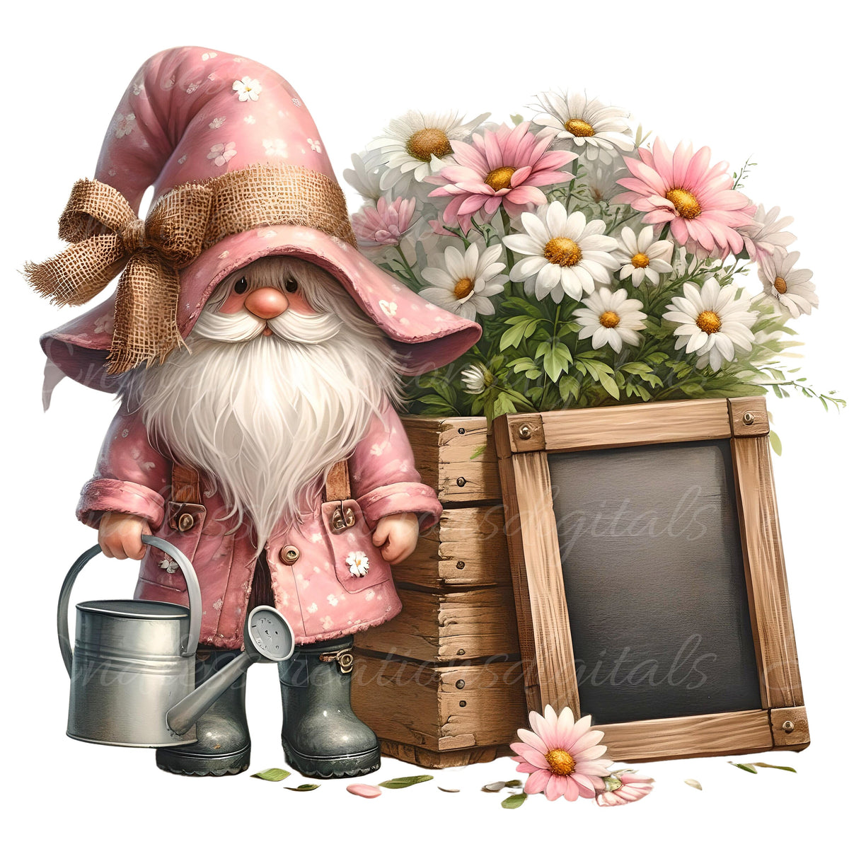PINK GNOME SUBLIMATION png, transparent  for sublimation high resolution, 5 transparent files for download