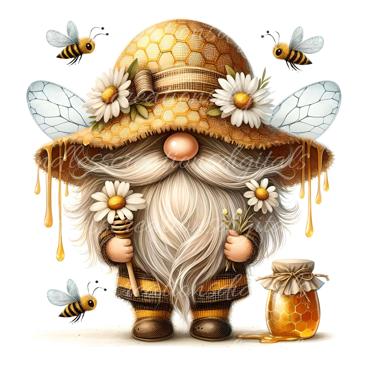 BEE GNOME SUBLIMATION png, transparent  for sublimation high resolution, 5 files