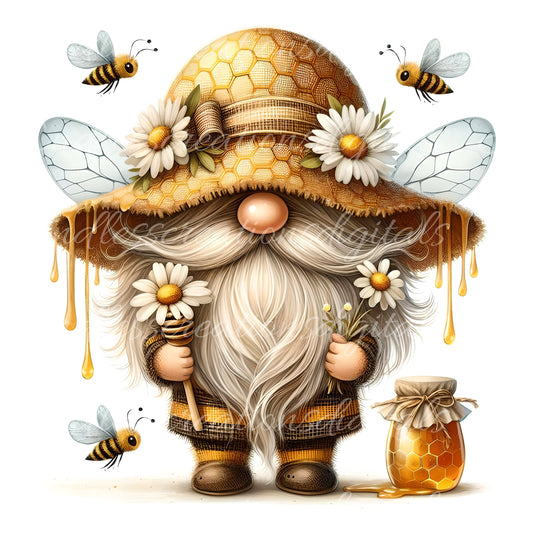 BEE GNOME SUBLIMATION png, transparent  for sublimation high resolution, 5 files