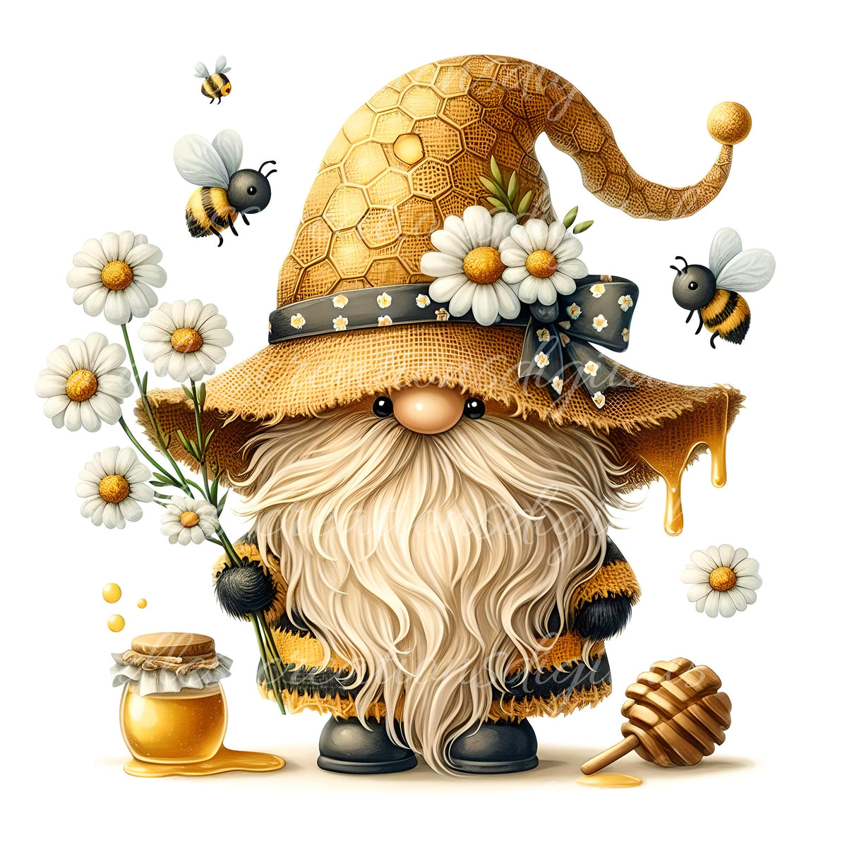 BEE GNOME SUBLIMATION png, transparent  for sublimation high resolution, 5 files