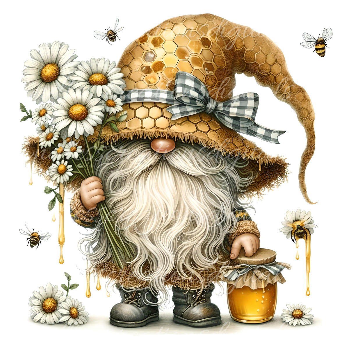 BEE GNOME SUBLIMATION png, transparent  for sublimation high resolution, 5 files