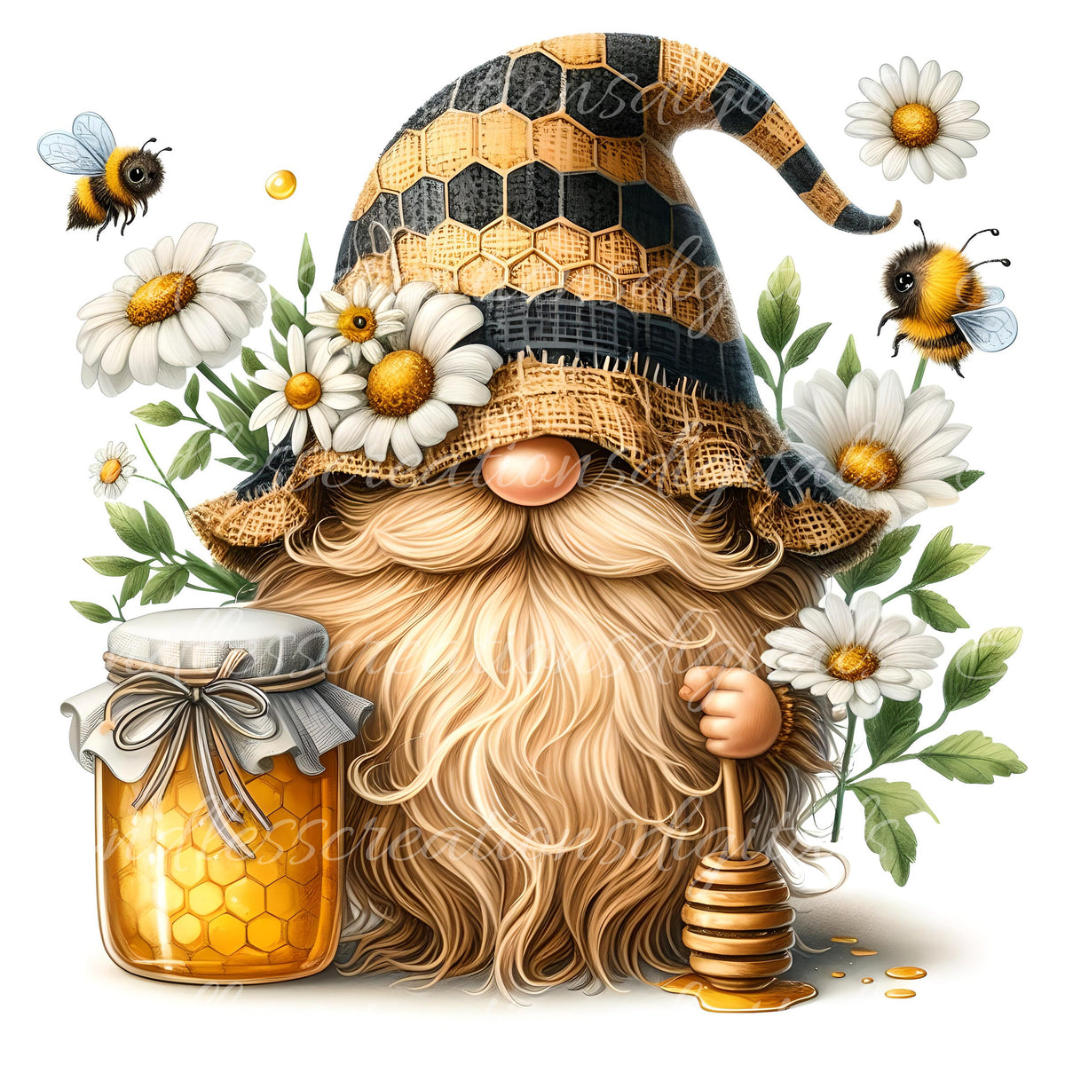 BEE GNOME SUBLIMATION png, transparent  for sublimation high resolution, 5 files