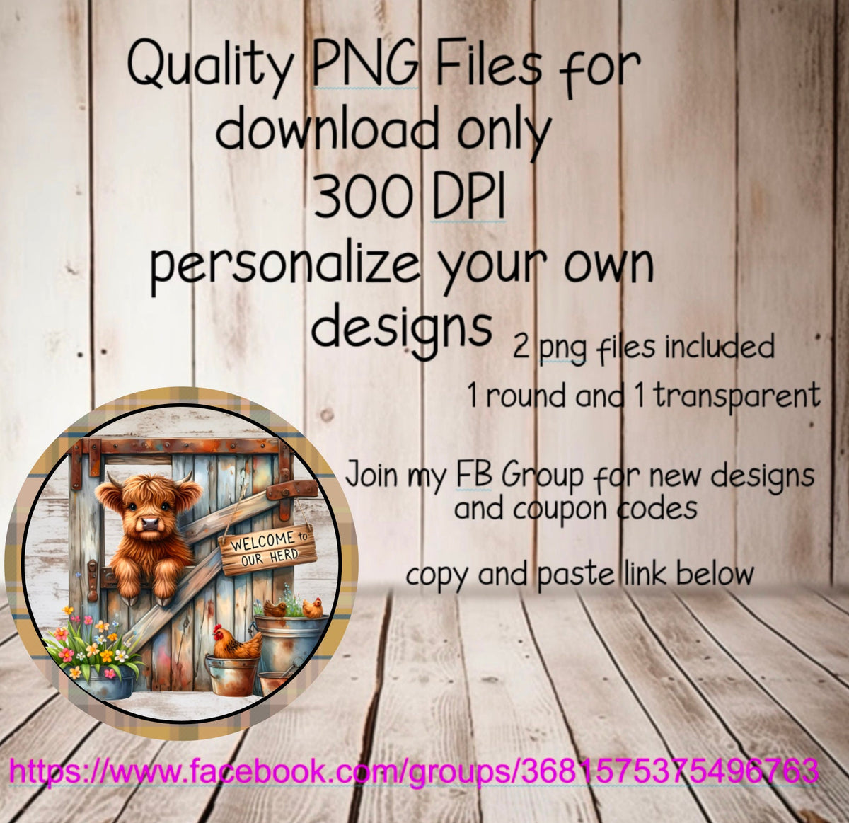 HIGHLAND COW SUBLIMATION round door png, for sublimation high resolution transparent file for pillows. 2 files included for download
