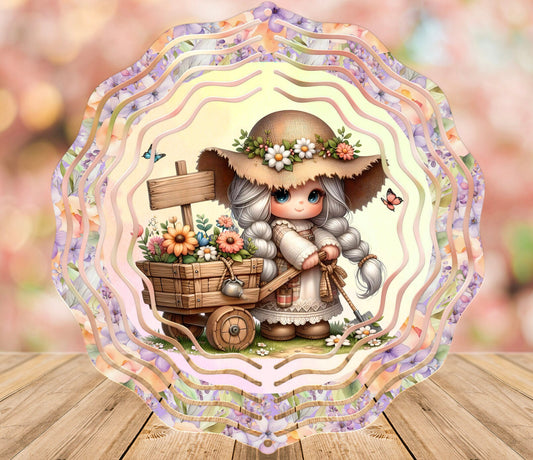 GNOME WIND SPINNER sublimation for download 300 dpi for use on wind spinners, door hangers, 1 round png and 2 transparent, add your own text