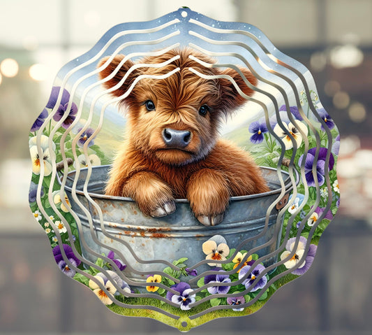 HIGHLAND COW SPRING PANSIES
