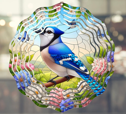 BLUE JAY WIND spinner sublimation file for download 300 dpi for use on wind spinners and door hangers