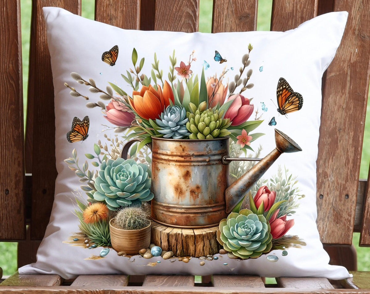 SPRING FLORALWATERING CAN
