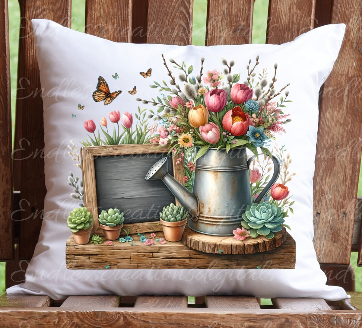 SPRING FLORALWATERING CAN