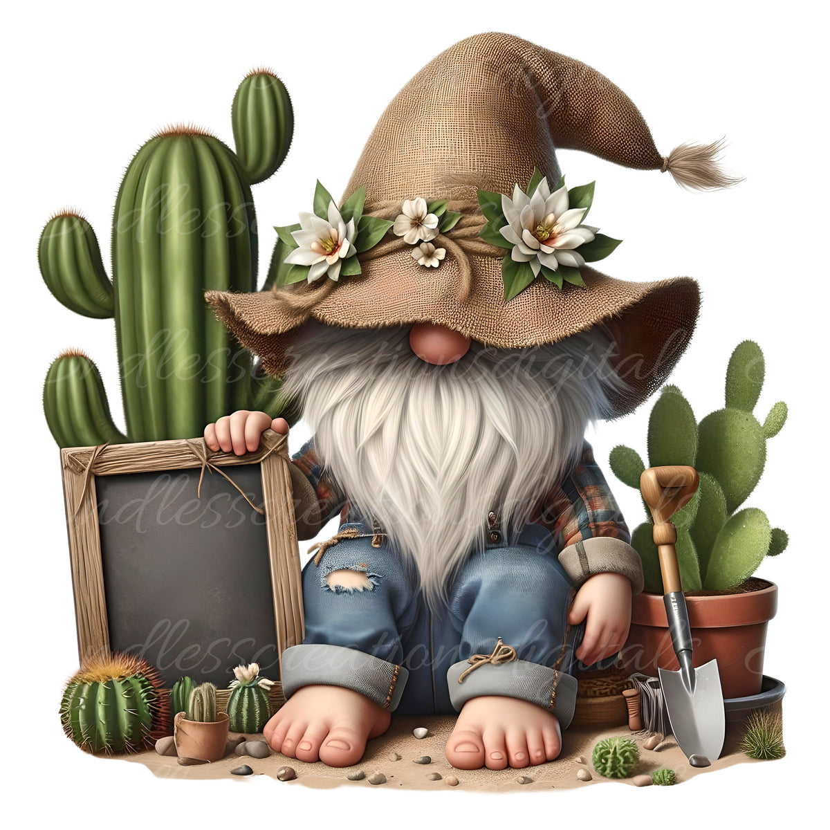 SUCCULENT GNOME SUBLIMATION png, transparent  for sublimation high resolution, 5 transparent files for download