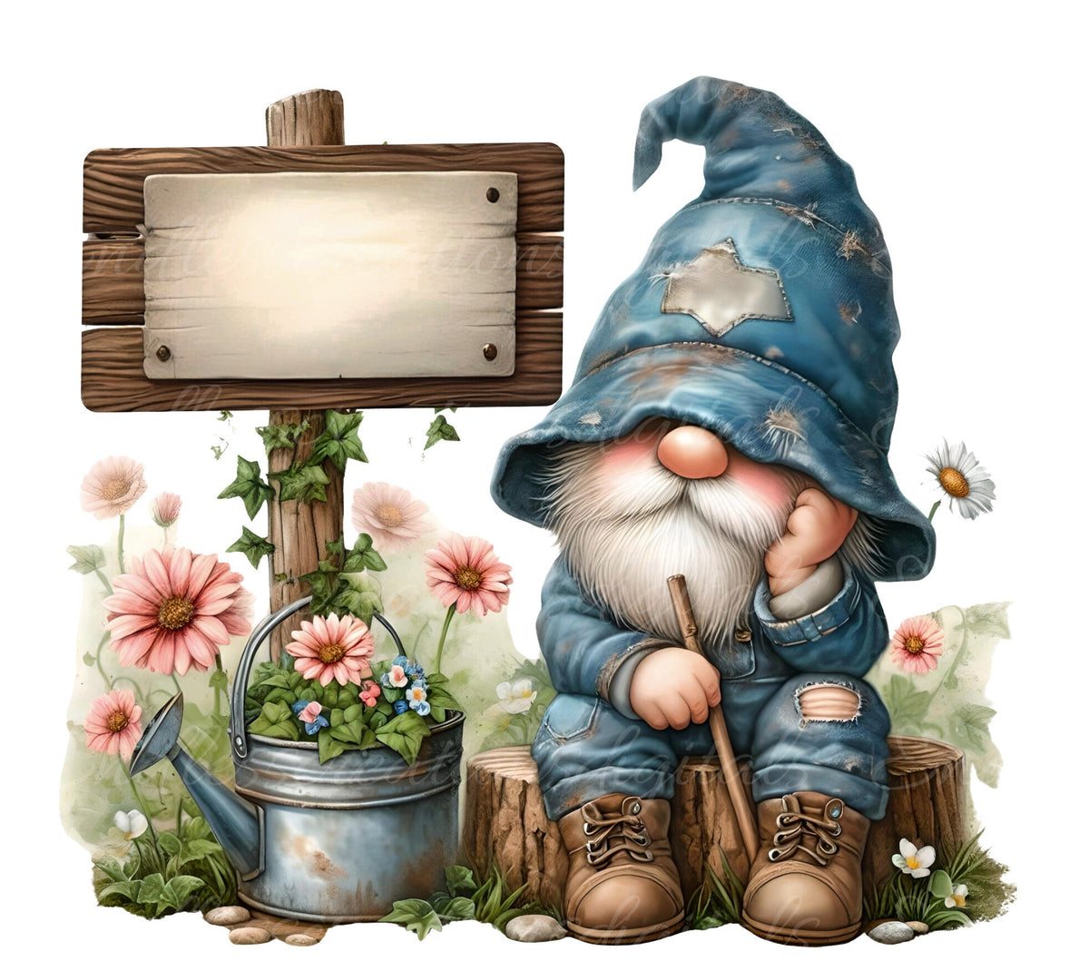 GNOME SUBLIMATION for door hanger, wreath sign, pillows etc png, for sublimation high resolution 2 files for download 1 transparent, 1 round