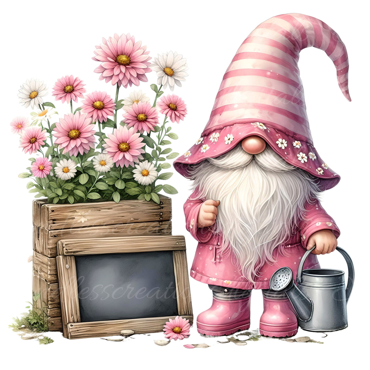 PINK GNOME SUBLIMATION png, transparent  for sublimation high resolution, 5 transparent files for download
