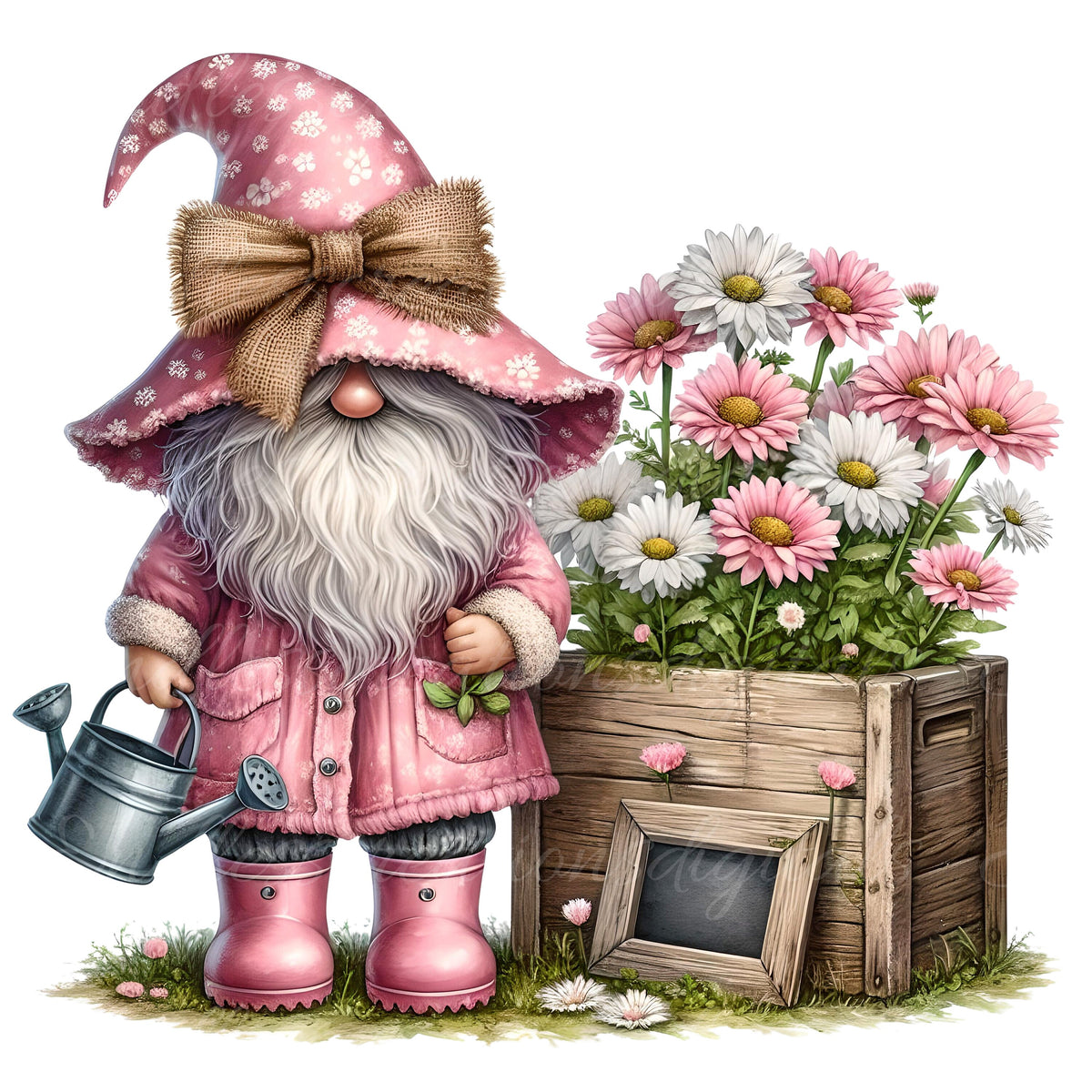 PINK GNOME SUBLIMATION png, transparent  for sublimation high resolution, 5 transparent files for download