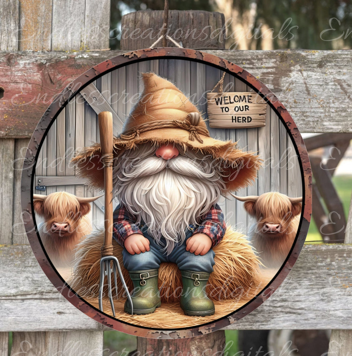 HIGHLAND COWS SUBLIMATION door hanger, wreath sign png, for sublimation high resolution
