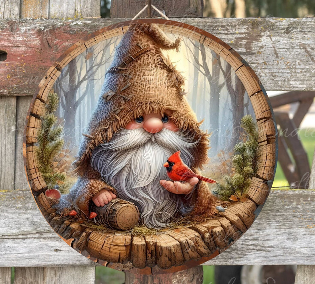 GNOME DOOR HANGER, wreath sign png, for sublimation high resolution