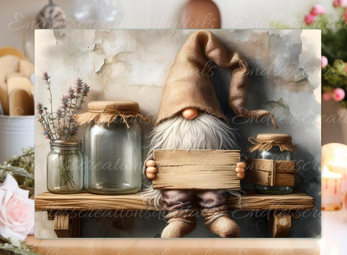 RUSTIC GNOME rectangle cutting board
