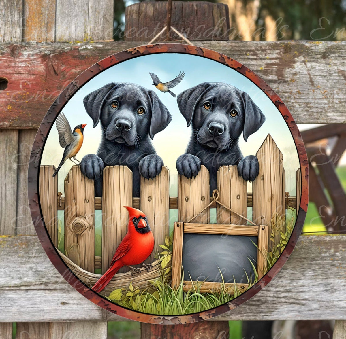 BLACK LABS SUBLIMATION round door png, for sublimation high resolution 300 dpi, add your own text to sign