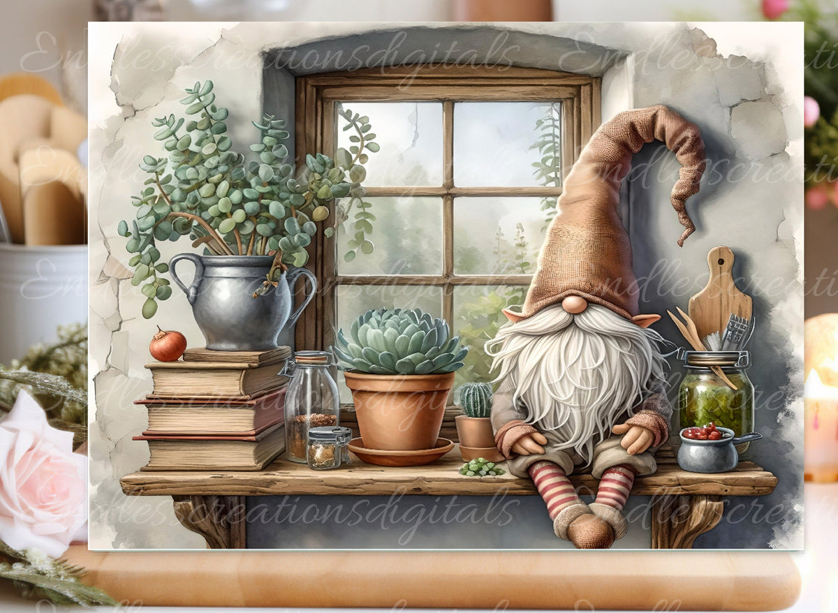 RUSTIC GNOME CUTTING board sublimation  sublimation high resolution 1 file