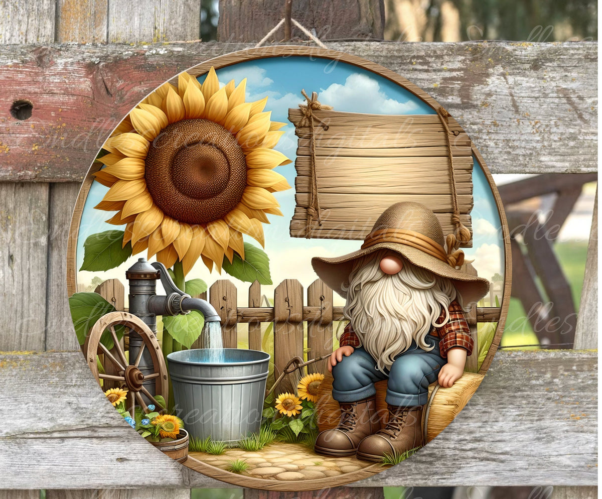 FARMER GNOME SUBLIMATION round door png, for sublimation high resolution 300dpi