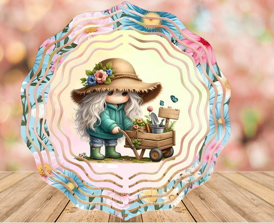 GNOME WIND SPINNER sublimation for download 300 dpi for use on wind spinners, door hangers, 1 round png and 1 transparent, add your own text
