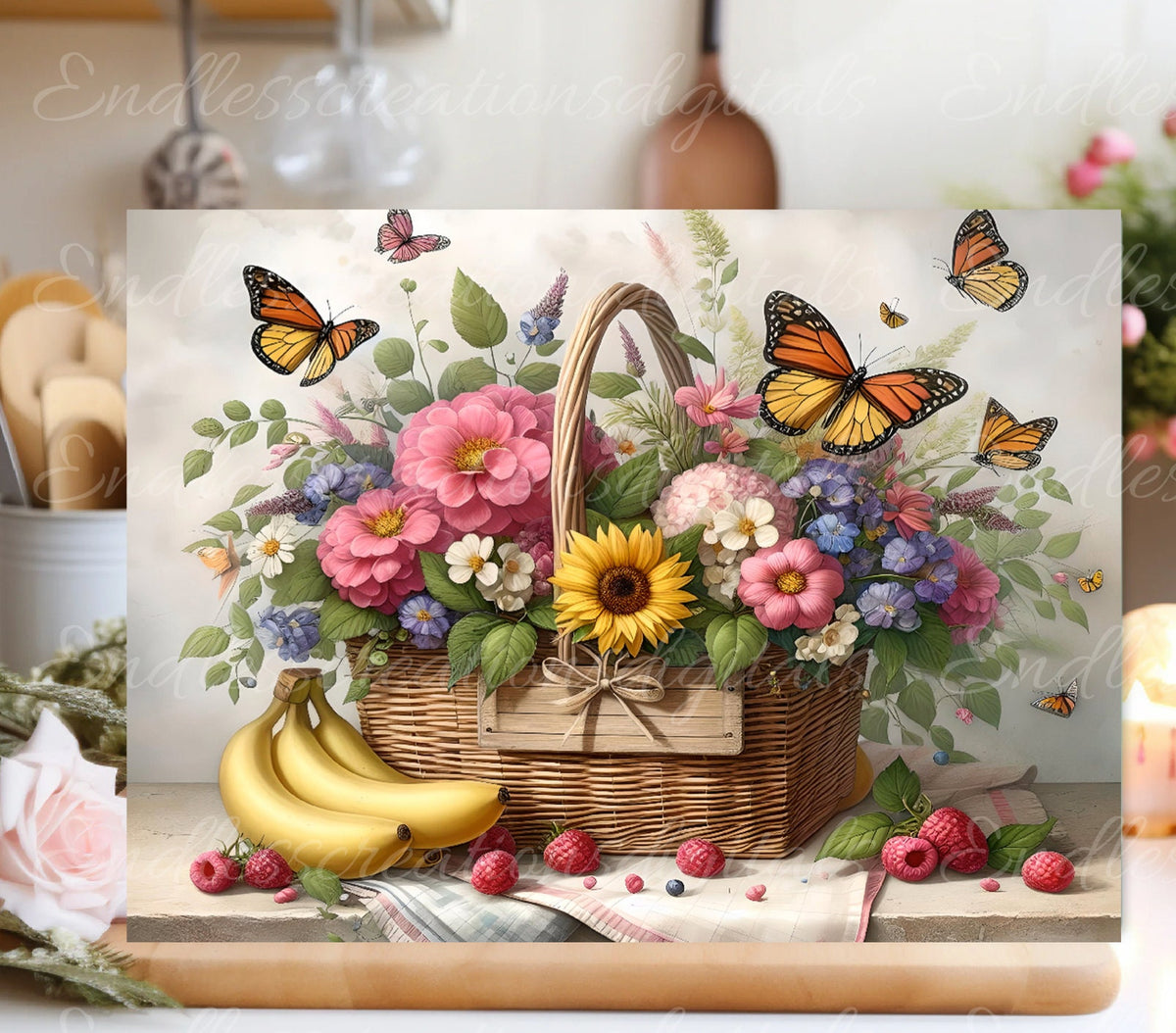 FLORAL CUTTING BOARD sublimation  sublimation high resolution 1 file add your own text