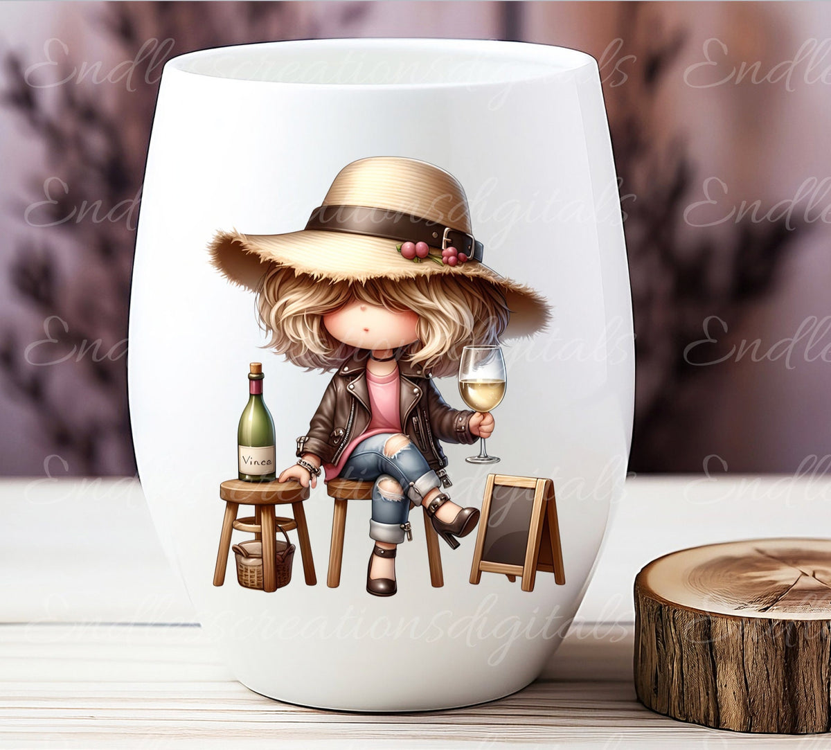 WINE GNOME SUBLIMATION gnome package of 5 high definition 300png, transparent blank signs, add your own text