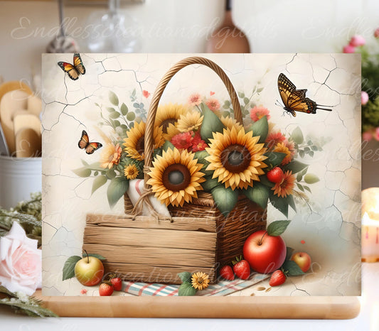 SUNFLOWER CUTTING BOARD sublimation  sublimation high resolution 1 file add your own text