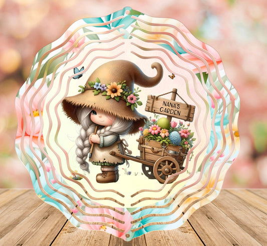 GNOME WIND SPINNER sublimation for download 300 dpi for use on wind spinners, door hangers, 1 round png and 2 transparent, add your own text