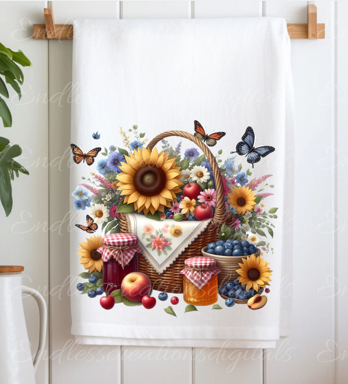 TEA TOWEL FRUIT sublimation package of 5 high definition 300png, transparent add your own text